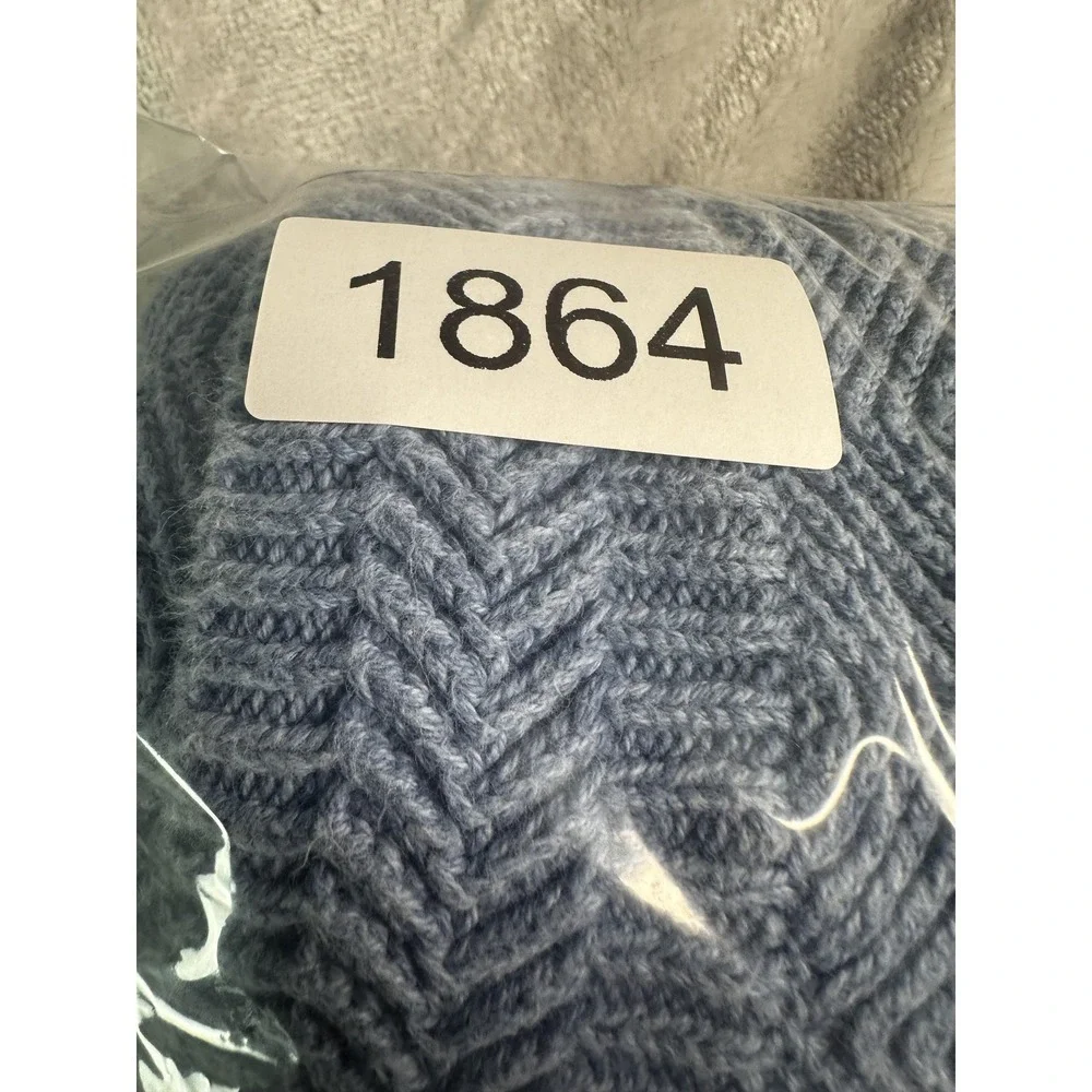 Chaps Sweater Mens XL Blue Herringbone Knit Crewneck Crest Logo Pullover Classic